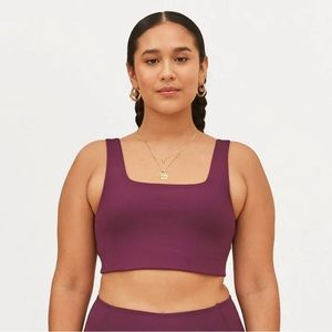 Girlfriend Collective Plum Tommy Cropped Bra